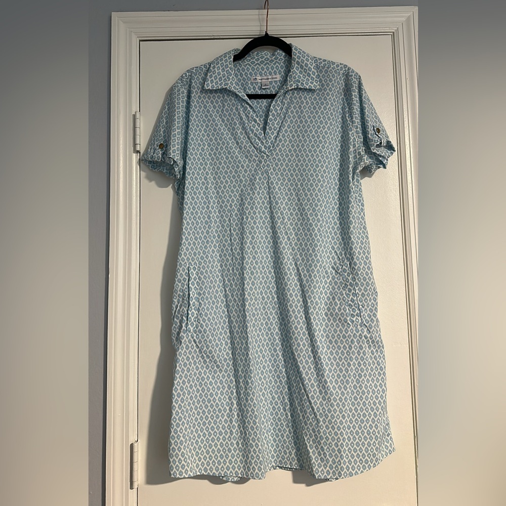 Southern Tide Blue Patterned Dress
